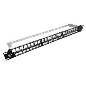ALANTEC 19" modular 48-port 1U patch panel with support bracket (unpopulated)