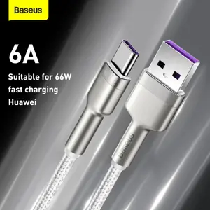 USB cable for USB-C Baseus Cafule, 66W, 1m (white)