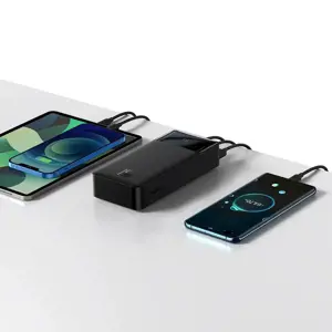 "Baseus Bipow" maitinimo bankas su ekranu 30000mAh 15W black (Overseas Edition) Black (juodas)