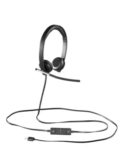 "Logitech" USB ausinės Stereo H650e, laidinės, biurui / skambučių centrui, 50 - 10000 Hz, 120 g, ausinės, juodos, sidabrinės spalvos