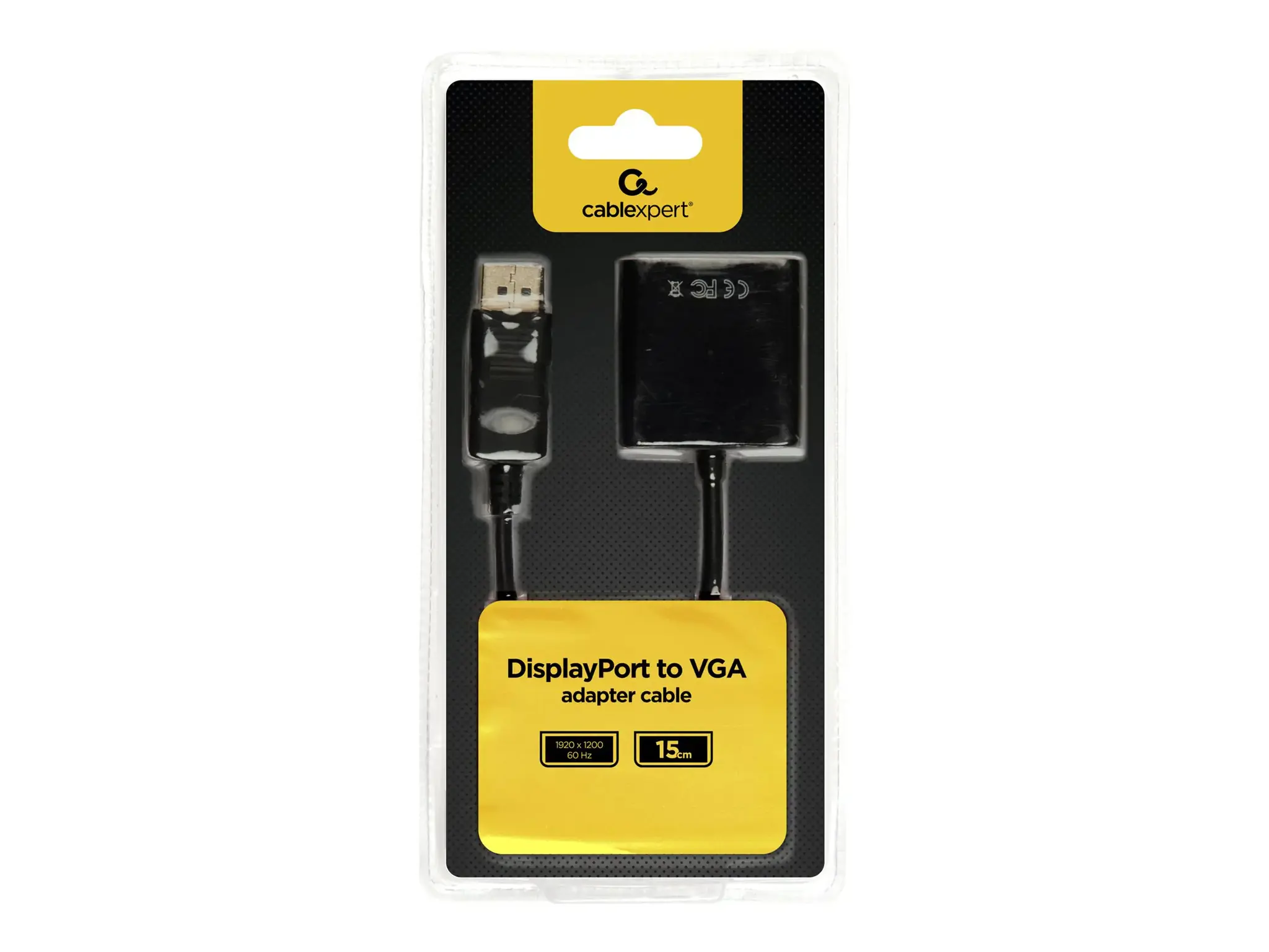 "Cablexpert DisplayPort" ir VGA adapterio kabelis, juodas