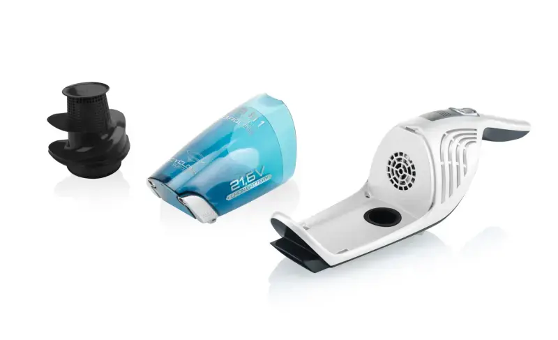 ETA Dulkių siurblys ETA645390000 Moneto II Aqua Plus Belaidis veikiantis rankinis dulkių siurblys 3in1 Skalbimo funkcija 21,6 V N/A W Veikimo laikas (maks.) 50 min Balta/mėlyna