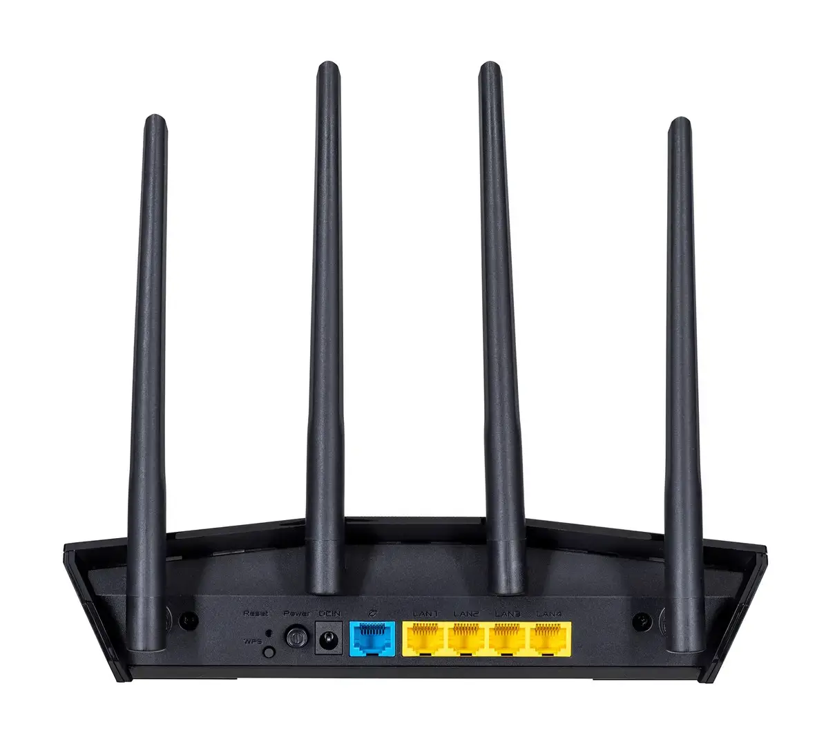 ASUS RT-AX57, "Wi-Fi 6" (802.11ax), dviejų dažnių (2,4 GHz / 5 GHz), Ethernet LAN, juodas, stalinis maršrutizatorius