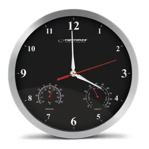 Esperanza Washington Black Mechanical Wall Clock Round Black