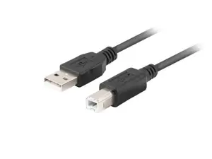 LANBERG KABELIS USB-A->USB-B M/M 2.0 1M FERITINIS JUODOS SPALVOS DĖŽUTĖ CA-USBA-15CU-0010-BK