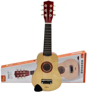Viga vaikiška medinė natūrali 21 colio 6 stygų gitara
