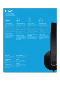 "Logitech H540" USB kompiuterio ausinės, laidinės, biurui / skambučių centrui, 20-20000 Hz, 120 g, ausinės, juodos spalvos