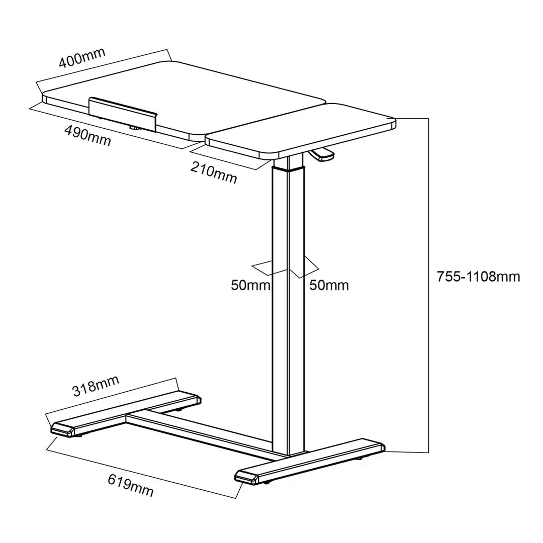 Maclean mobile desk/laptop stand, white, height adjustment 76-109cm, max. 30kg , MC-120 W