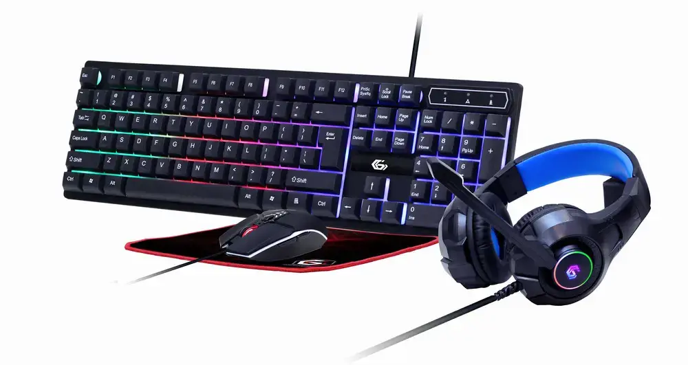 GEMBIRD 4-in-1 žaidimų rinkinys su foniniu apšvietimu "Ghost" JAV išdėstymas