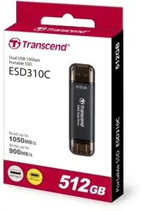 TRANSCEND ESD310C 512 GB išorinis SSD diskas USB 10 Gb/s C/A tipo