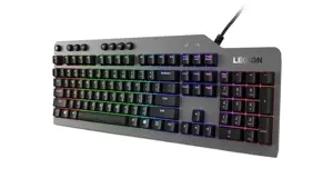 Lenovo Legion K500, pilno dydžio (100%), USB, mechaninis, QWERTY, RGB LED, juodas, pilkas
