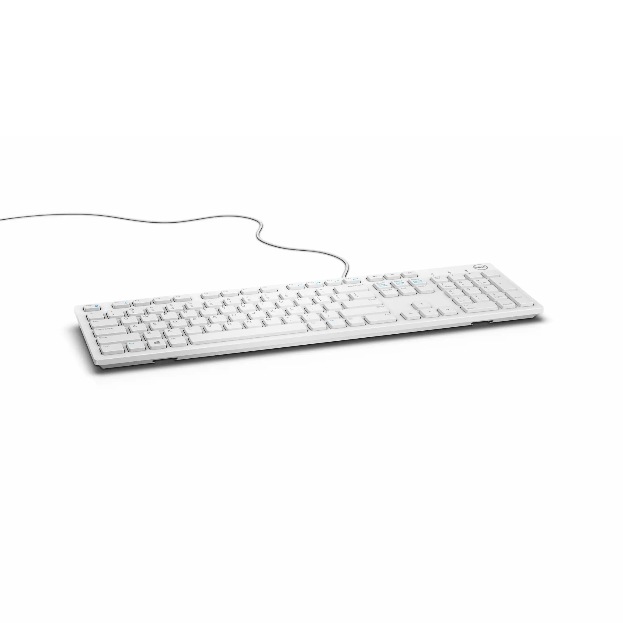 DELL KB216, pilno dydžio (100 %), USB, QWERTY, balta