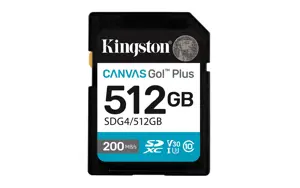 KINGSTON 512GB UHS-I SD Memory Card (Class 10, U3, V30)