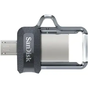 "SanDisk Ultra Dual Drive m3.0" 256 GB pilkos ir sidabrinės spalvos; EAN: 619659154400