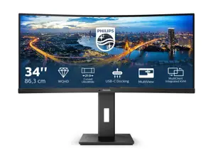 Monitorius Philips B Line 346B1C/00, 86.4 cm (34"), 3440 x 1440 pixels, Quad HD, LCD, 4 ms, Black