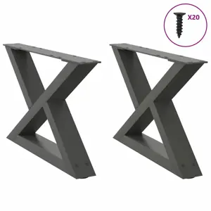 Kavos staliuko kojos, 2 vnt., antracito spalvos, 50x(30-31,3) cm, plienas
