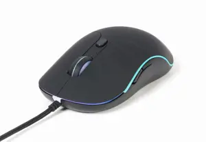 GEMBIRD Šviečianti didelio dydžio laidinė USB pelė juoda