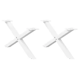 kavos staliuko kojelės X formos 2 vnt Baltos 70x(30-31) cm