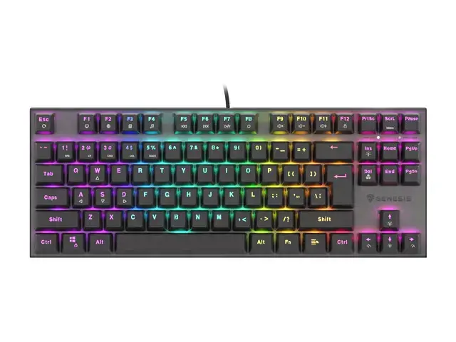 "Genesis THOR 303 TKL", mechaninė žaidimų klaviatūra, RGB LED apšvietimas, JAV, juoda, laidinė, A tipo USB