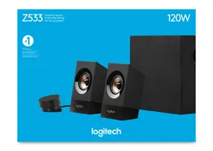 "Logitech Z533" galingas garsas, 2.1 kanalo, 60 W, universalus, juodas, 120 W, laidinis