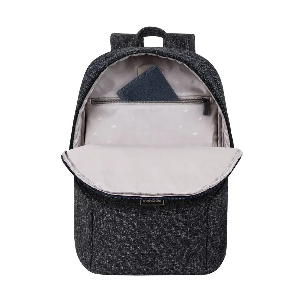 15,6" nešiojamojo kompiuterio kuprinė, RIVACASE Anvik, 15L, juoda, vandeniui atspari medžiaga, kišenės 10,5" planšetiniam kompiuteriui, išmaniajam telefonui, dokumentams, priedams, buteliui