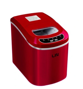 Nešiojamasis ledo kubelių gamintojas LIN ICE PRO-R12 raudonas