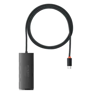 Baseus Lite Series Hub 4in1 USB-C to 4x USB 3.0 + USB-C, 1m (Black)