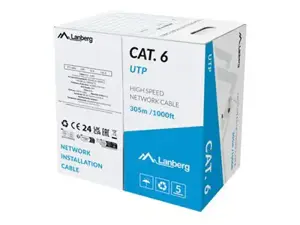 Lanberg | LAN Cable Cat.6 305M Solid CCA Grey Fluke Passed | LCU6-15CC-0305-S