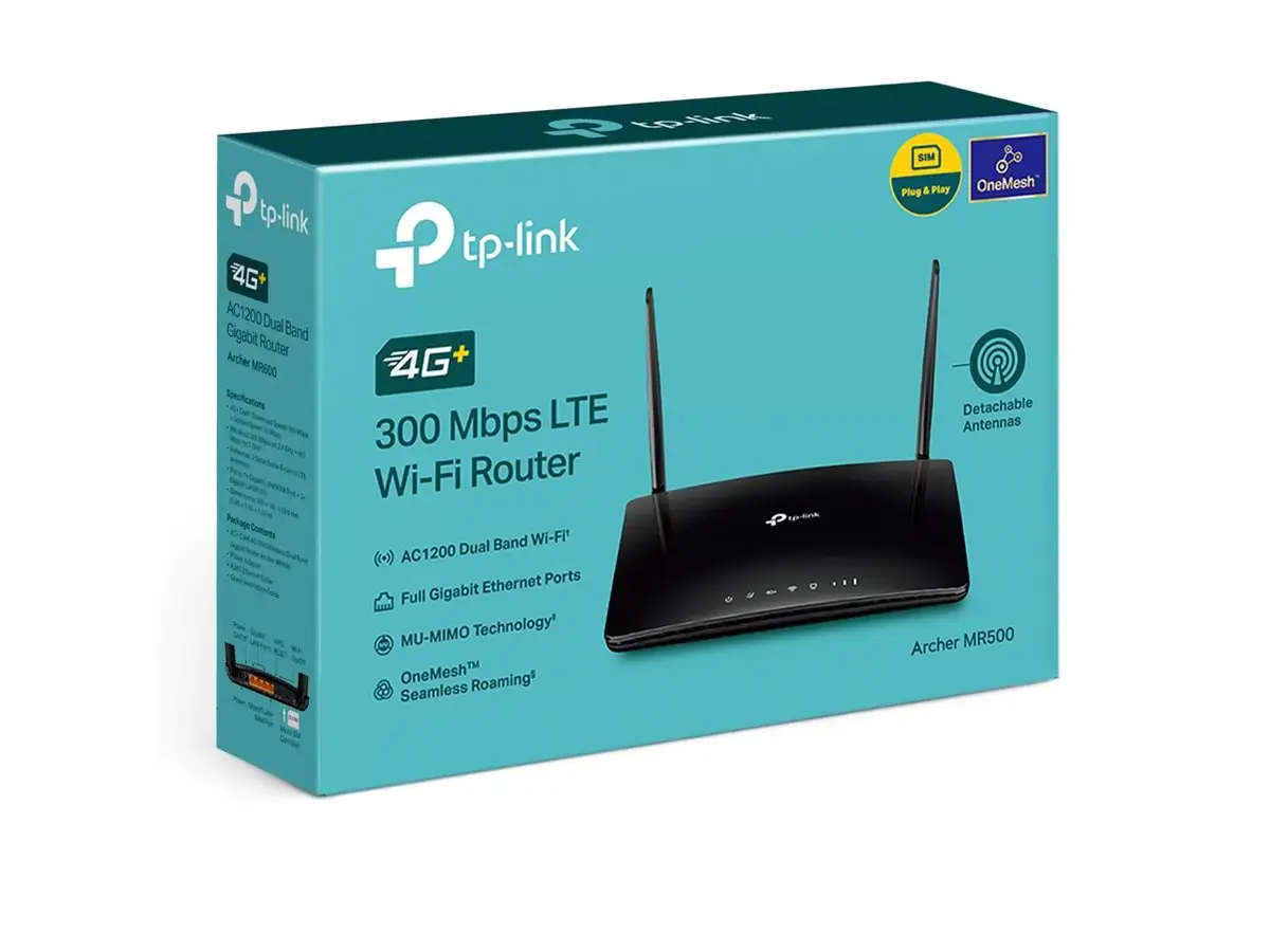 TP-Link Archer MR500, "Wi-Fi 5" (802.11ac), dviejų dažnių (2,4 GHz / 5 GHz), Ethernet LAN, 3G, juodas, stalinis maršrutizatorius