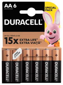 Baterijos DURACELL AA, LR6, 6vnt