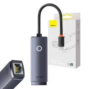 Baseus Lite Series USB Type C adapter - RJ45 LAN socket 1000Mbps black (WKQX000313)