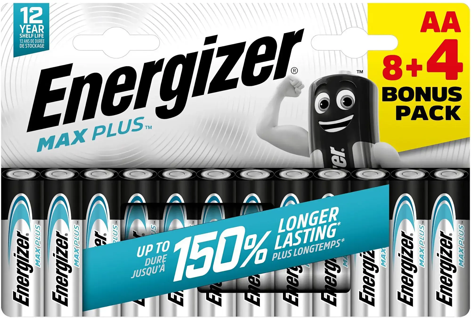 Energizer battery Max Plus Alkaline AA CHP12 8+4