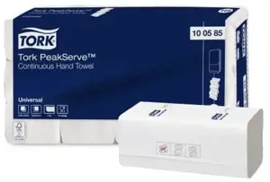 Popieriniai rankšluosčiai TORK PeakServe H5, Universal,1sl. baltos spalvos, 410 lapeliu, 100585