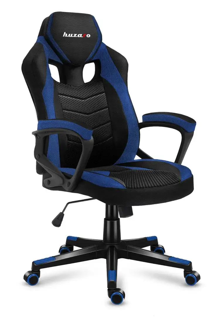 Huzaro FORCE 2.5 BLUE MESH Žaidimų fotelis Tinklinė sėdynė Juoda, mėlyna