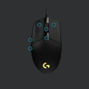 LOGITECH G203 LIGHTSYNC žaidimų pelė juoda