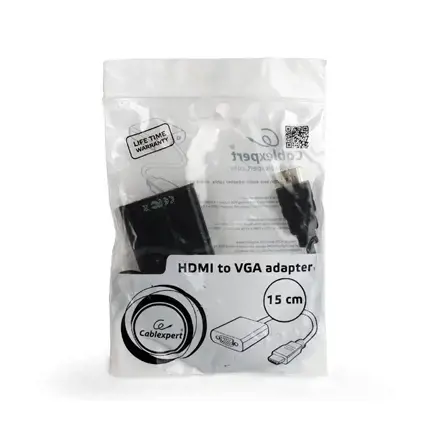 GEMBIRD A-HDMI-VGA-04 Gembird adapteris HDMI-A(M) ->VGA (F), su kabeliu, juodas