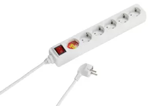 Vivanco extension cord 6 sockets 1.4m, white