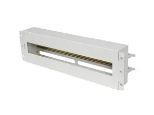 Voltage distribution panel 3U 19 inches with DIN ts-35 rail, grey
