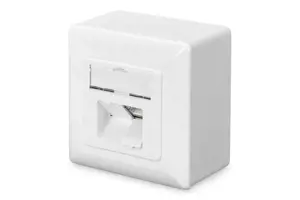 DIGITUS modulinis sieninis lizdas 2xRJ45 baltas Cat6 visiškai ekranuotas paviršinis montavimas RAL …