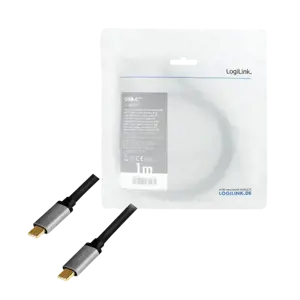 "Logilink" USB 3.2 Gen 2 kabelis, nuo C/M iki C/M, 4K/60Hz, PD, aliuminis CUA0107 1 m, USB-C vyriškas, USB-C vyriškas
