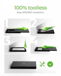 ICY BOX IB-200T-C3 Išorinis 2,5 colių HDD/SSD korpusas SATA USB 3.2 Gen 1