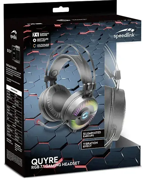 "Speedlink" ausinės "Quyre RGB 7.1", juodos (SL-860006-BK)