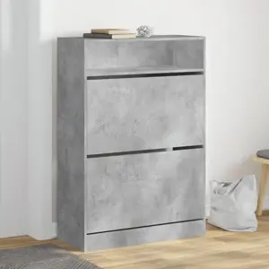 Batų spintelė su 2 atverčiamais stalčiais, betono, 80x34x116cm
