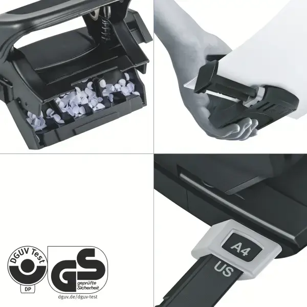 Leitz 50100095, 10 sheets, Black, Metal, Plastic, 8 cm, 5.5 mm, A4, A5, A6, Folio, US Quart