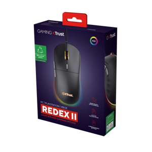 Trust GXT 925 REDEX II, Right-hand, Laser, USB Type-A, 10000 DPI, Black
