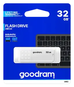 "Goodram UME2", 32 GB, A tipo USB, 2.0, 20 MB/s, dangtelis, baltos spalvos