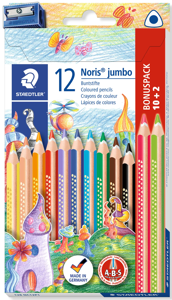 Spalvoti pieštukai STAEDTLER Noris Jumbo, 12 vnt.