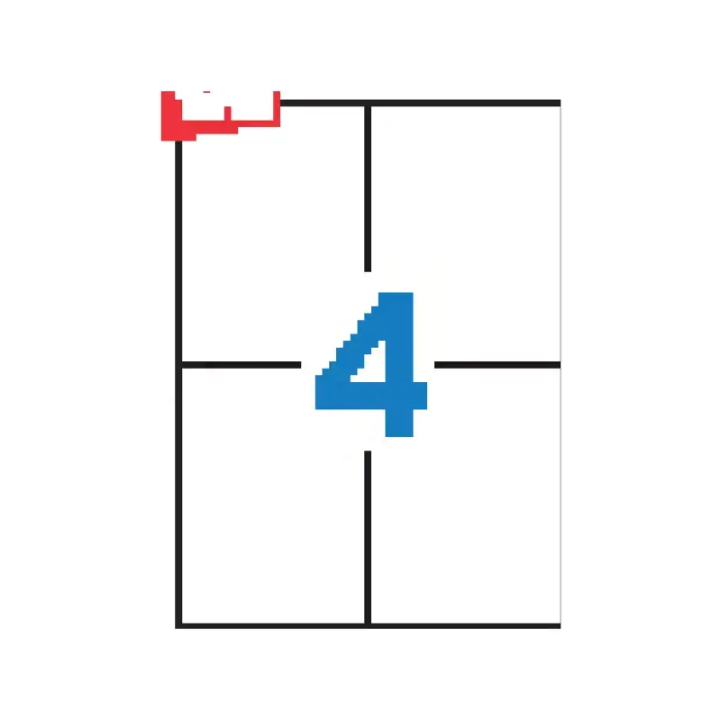 Lipnios etiketės APLI, 105 x 148 mm, A4, perdirbti, 4 lipdukai lape, 100 lapų, balta