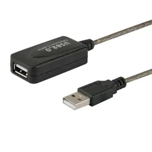 SAVIO cl-76 kabelis (USB 2.0 A tipo M - USB 2.0 A tipo F; 5 m; juodos spalvos)