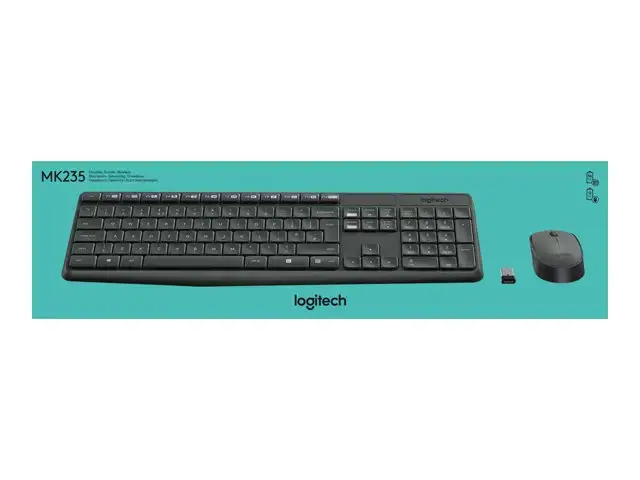 LOGITECH MK235 belaidė klaviatūra ir pelė GREY US INT